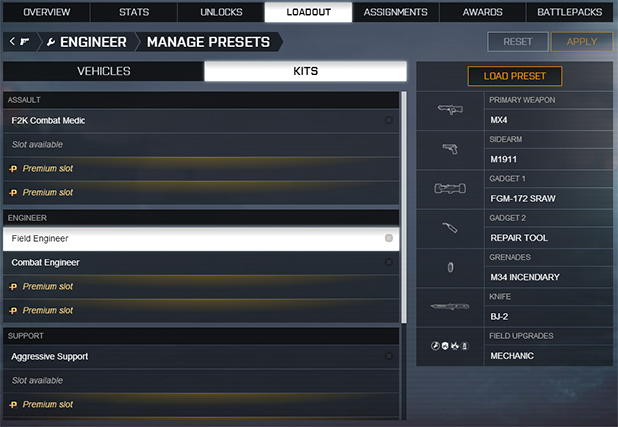 Introducing Battlefield 4 Loadout Presets News Battlelog Battlefield 4