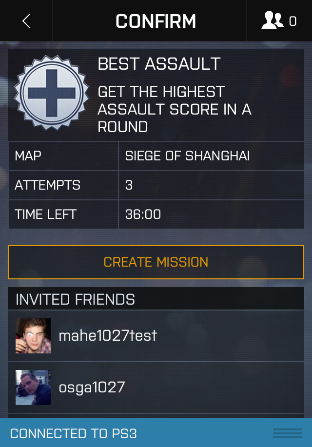 Battlelog mobile mission