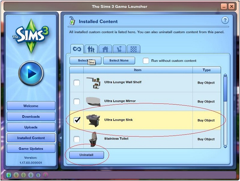 sims 3 game list