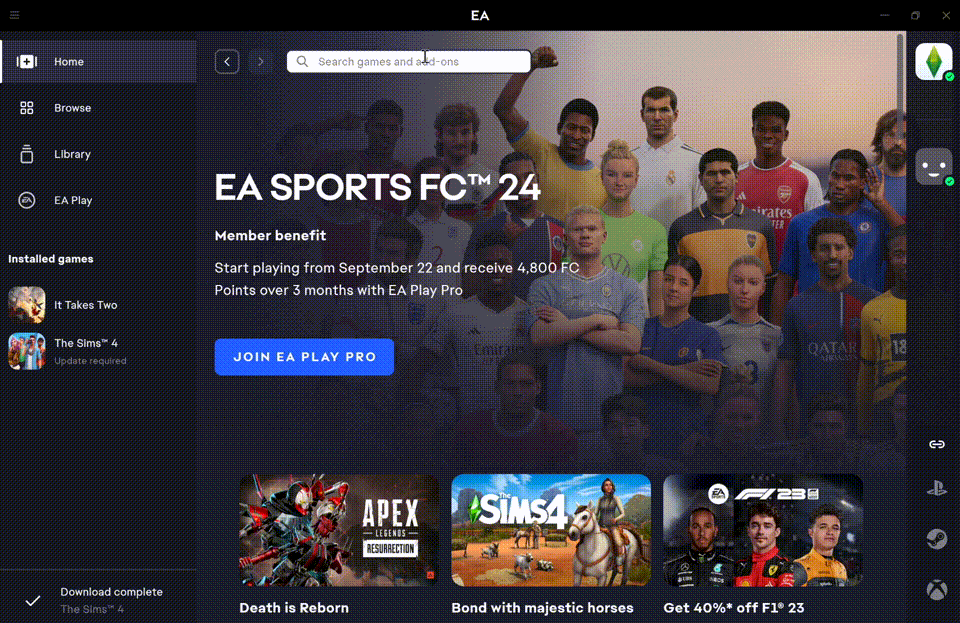 Make ea deals account for ps4