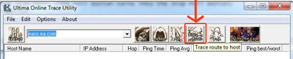 Traceroute button in UO Trace Utility