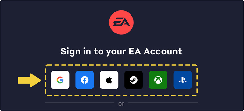 Não consigo fazer login na minha Conta EA