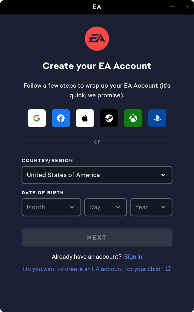 Accounts ea connect