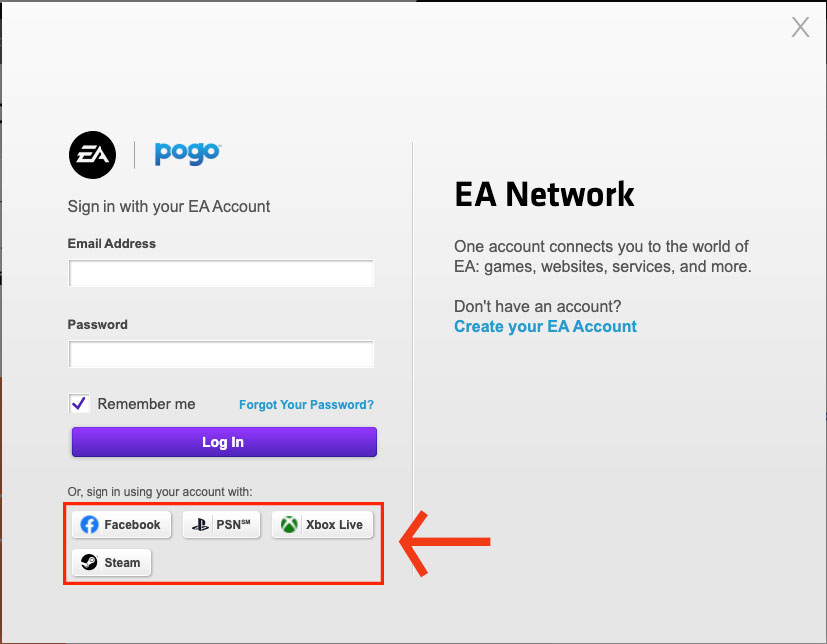 ea change password system error