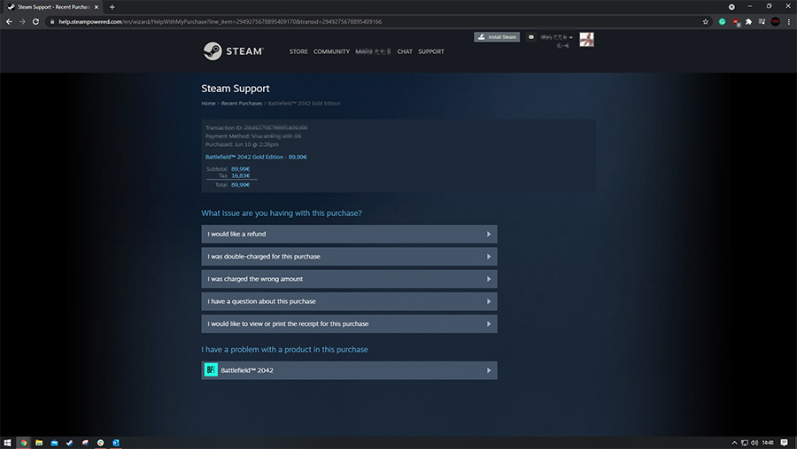 Steam refunds problem. 