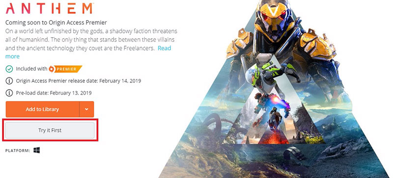 An image of Anthem in the Origin Store