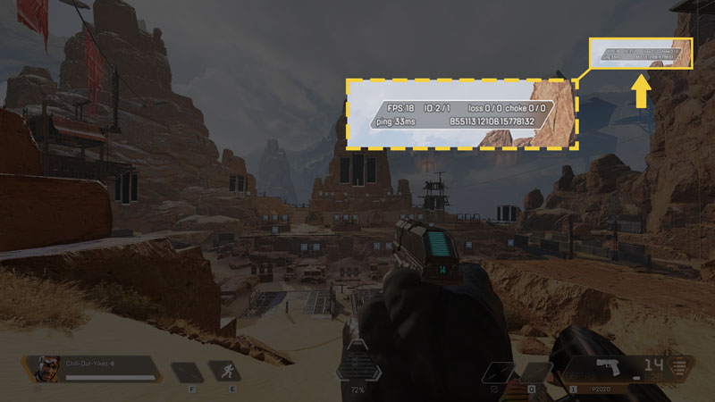 Apex Legends in-game view of FPS performance display settings.