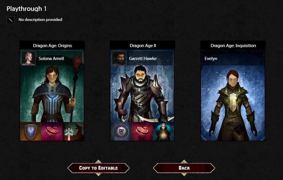 Dragon Age: Inquisition - Use the Keep's playthrough states to