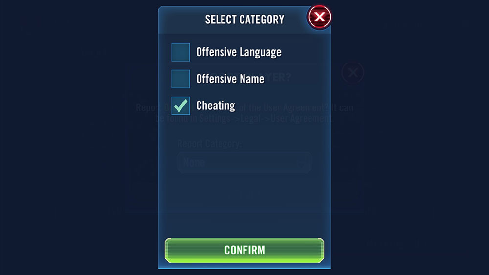 Экран выбора категории игры «Звёздные войны: Галактика героев»