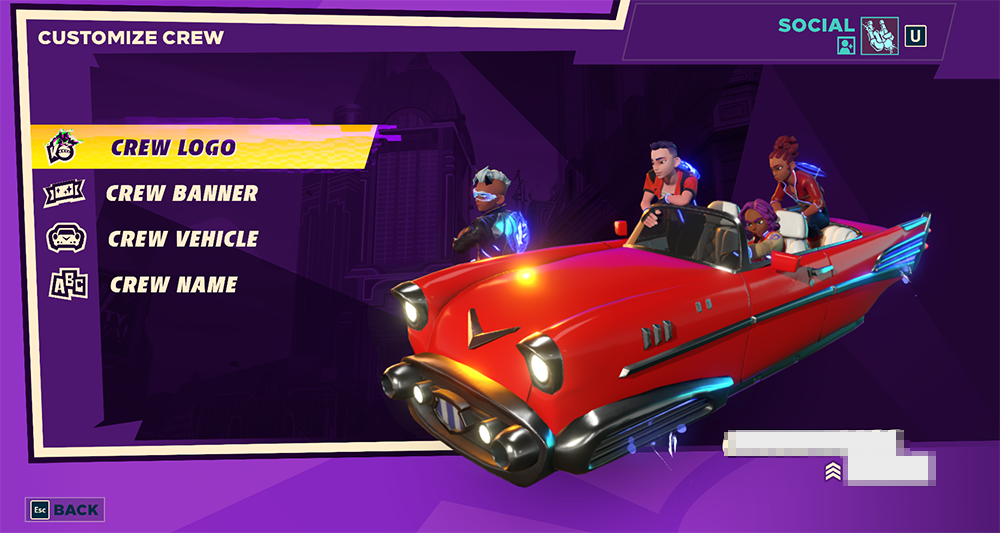 The Crew customization menu in Knockout City with the Crew Logo option highlighted.