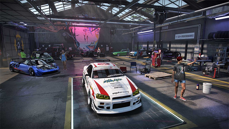 An example of a Crew Garage in Need for Speed Heat.