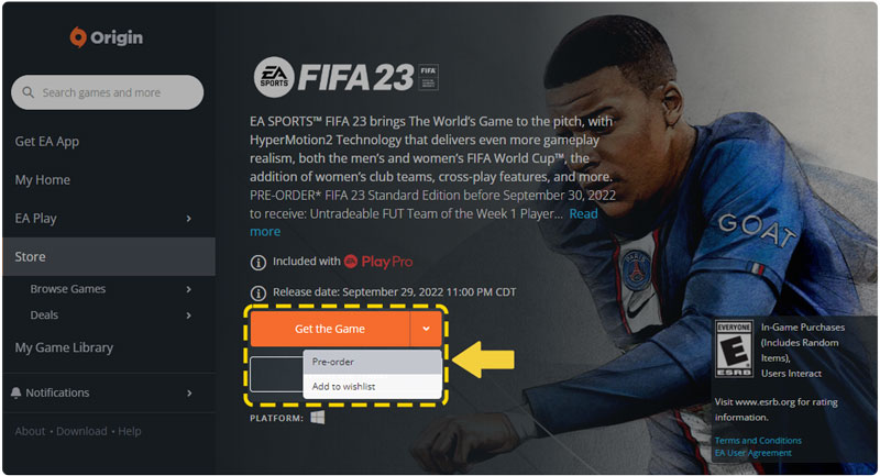 Origin Pre Ordering Games On Origin