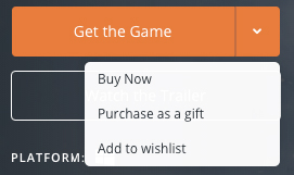 Buying options for Get the Game in the Origin Store.