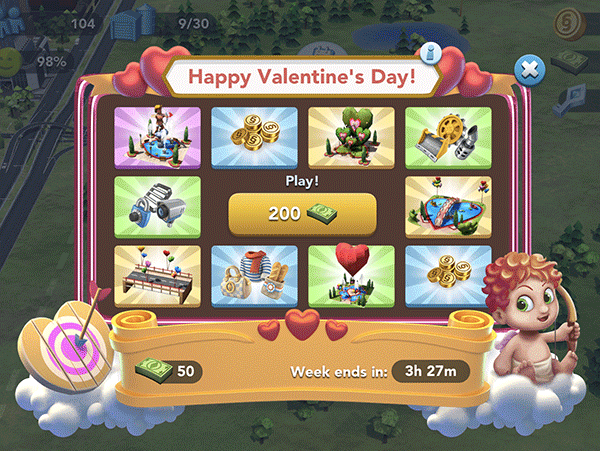 Use the SimCash counter to see if you can play the Valentine Game.