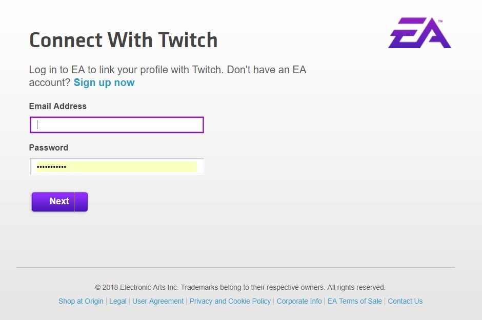 Twitch linking ea