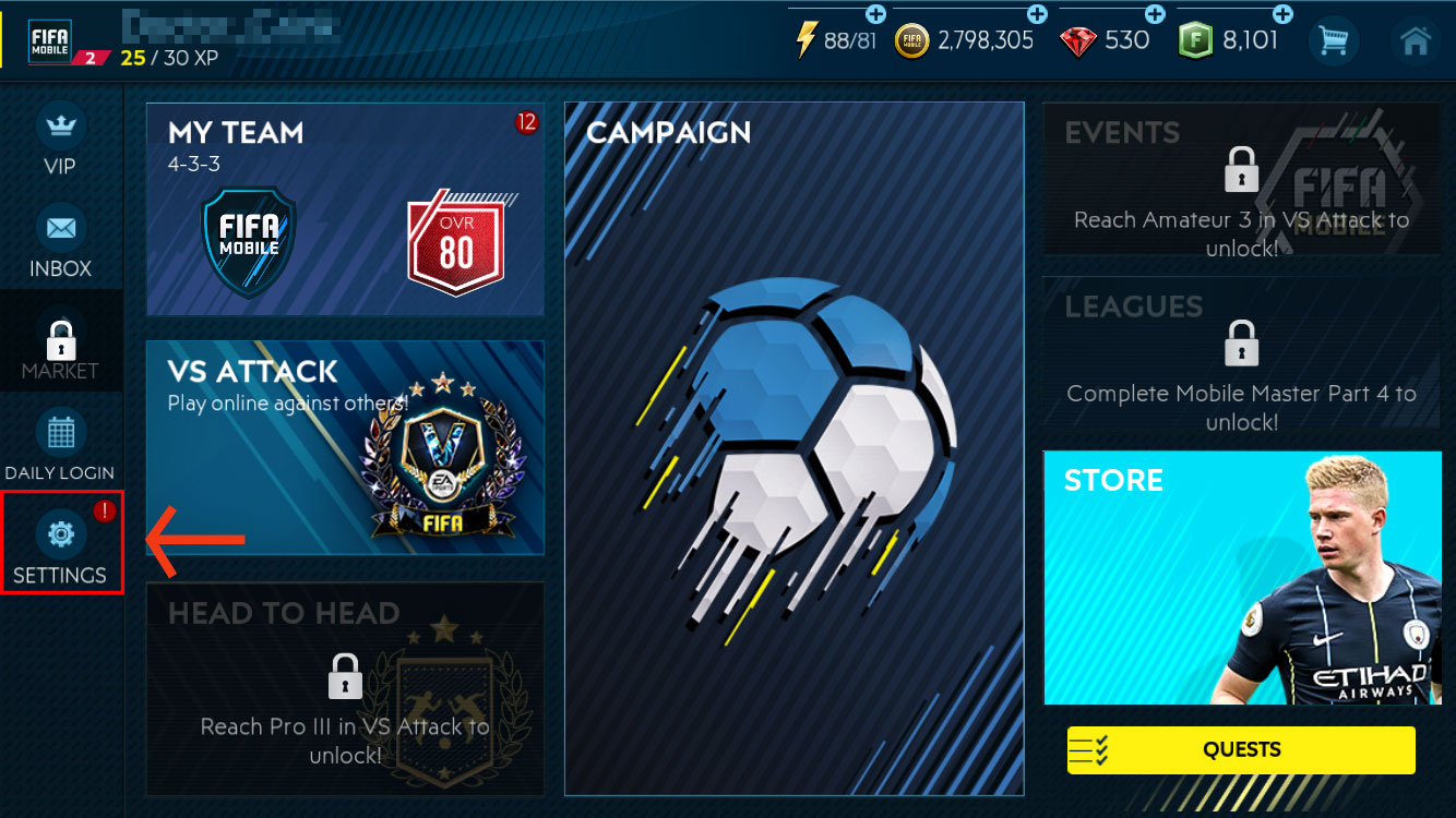 fifa mobile account