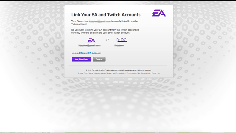 Twitch linking ea