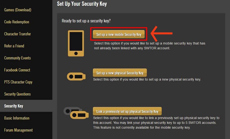 star wars the old republic online security key code