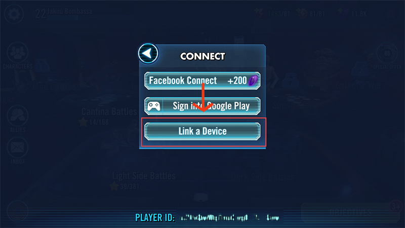 Screenshot of Connect screen with Link a Device button.