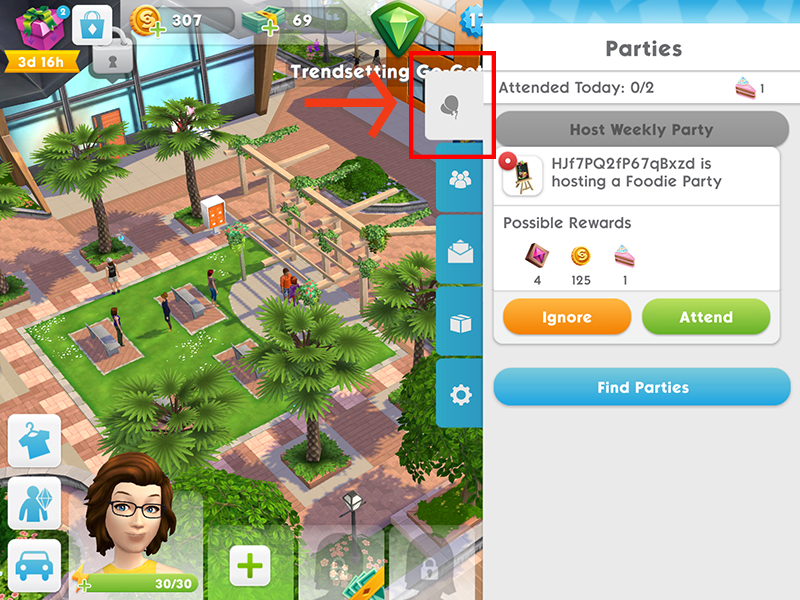 Online Parties in The Sims Mobile