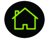 Home icon as a house outline.