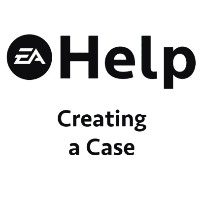 Contact flow for setting up a case on EA Help GIF.